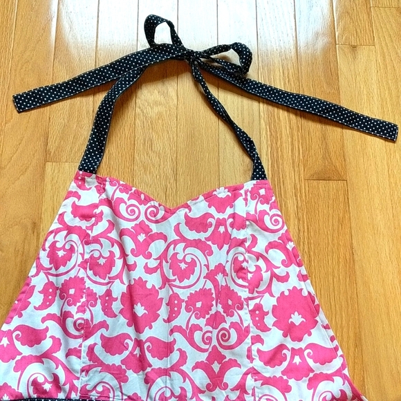 Boojiboo Vintage Pink and Black Apron with Polka Dotted Straps - Picture 2 of 4